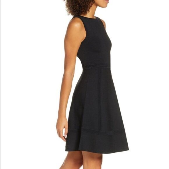 French Connection Tia Tobey Flare Dress, Little Black Dress, Black, Size 2 NWT - Picture 4 of 15